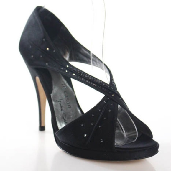 Black Rhinestone Natalie Portman Strappy Heels 38 - Picture 4 of 5